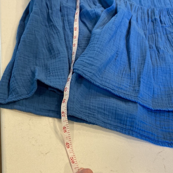 Xirena Rumer Tired Cotton Gauze Flutter Sleeve Pocket Midri Dress Blue S… - Picture 9 of 10